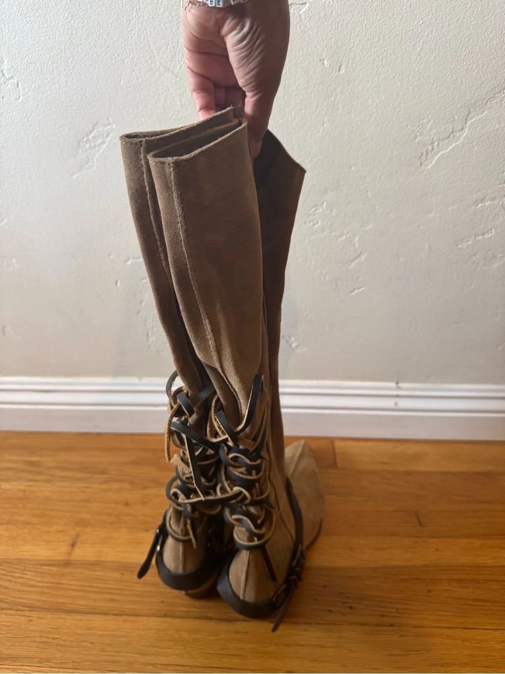 Free People Back-Lace Sway Low Slouchy Boots